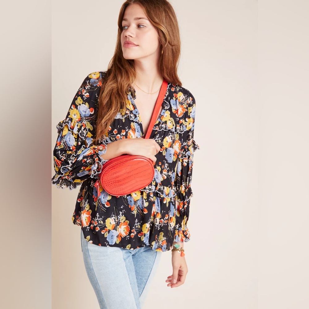Maeve by Anthropologie Myra Tiered Blouse